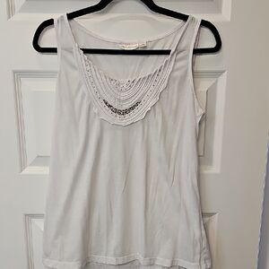 JohnPaulRichard White Embellished Tank Top